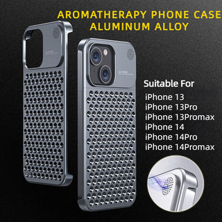 Aluminum Alloy Phone Case For 15 14 13 Pro Max Plus Hollow Heat Dissipation Anti-fall Full Body Shockproof Phone Cove