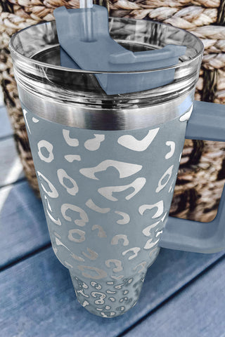 Gray Leopard Spotted 304 Stainless Double Insulated Cup 40oz