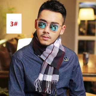 Men's Fashion Casual Warm Plaid Scarf