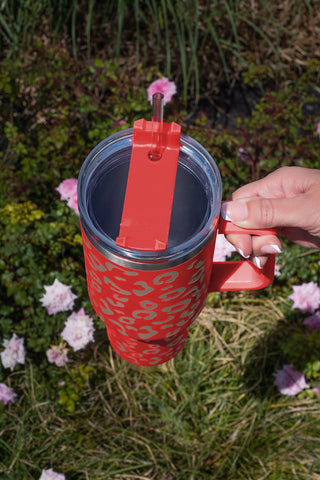 Red Leopard Spotted 304 Stainless Double Insulated Cup 40oz