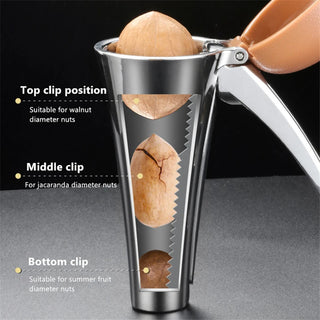 Zinc Alloy Pecan Nut Cracker Walnut Nutcracker Pine Cascanueces Sheller Funnel Frosted Grips Pliers Clamp Kitchen Gadgets