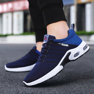 Fashion Mesh Shoes With Striped Design Men Outdoor Breathable  Lace-up Sneakers Csual Lightweight Running Sports Shoes For Men