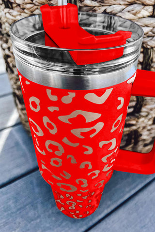 Red Leopard Spotted 304 Stainless Double Insulated Cup 40oz