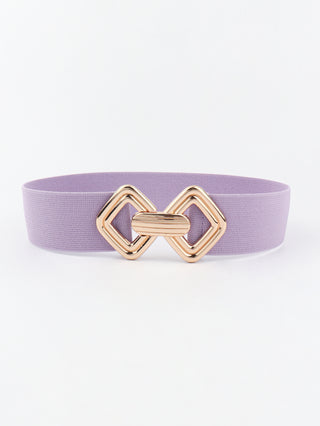 Geometric Buckle Elastic Wide Belt