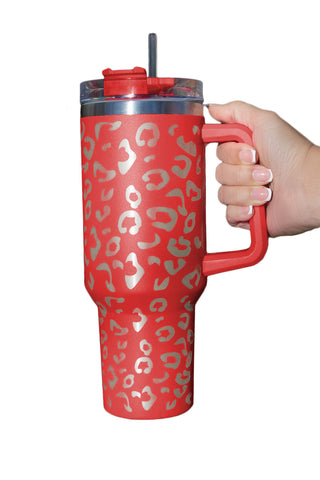 Red Leopard Spotted 304 Stainless Double Insulated Cup 40oz