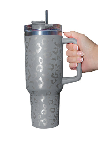 Gray Leopard Spotted 304 Stainless Double Insulated Cup 40oz