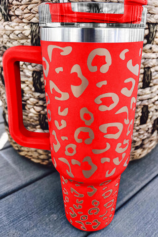 Red Leopard Spotted 304 Stainless Double Insulated Cup 40oz