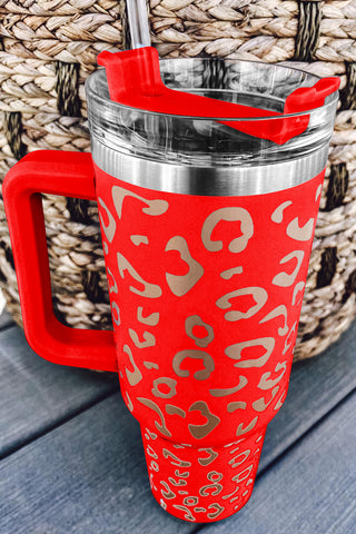 Red Leopard Spotted 304 Stainless Double Insulated Cup 40oz