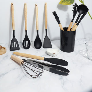 Silicone Spatula Soup Spoon Non-stick Pan High Temperature Resistant Kitchenware Suit