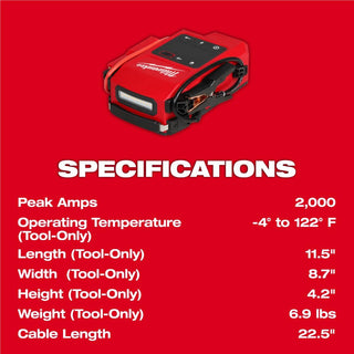 Milwaukee Tool 2000 Peak Amp M18 HOTSHOT Jump Starter