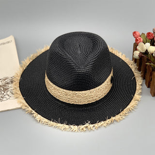 Raw Hem Raffia Hat