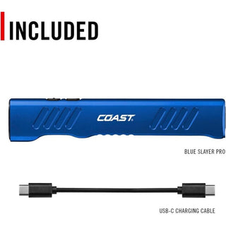 COAST Products Slayer Pro 1150 Lumen Rechargeable Flashlight with Beamsaver Memory Mode - Blue