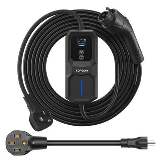 Topdon PulseQ AC Portable 32A Level 2 Portable EV Charger 32A, NEMA14-50P w/5-15P Adaptor