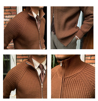 Men's Stand-up Collar Cardigan Retro Slim Fit