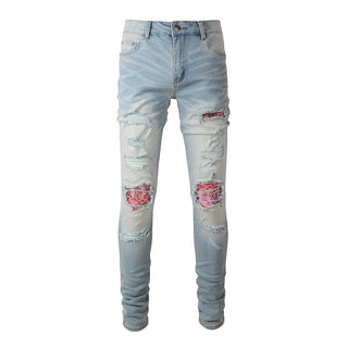 Jeans Men's High Street Paisley Light Color