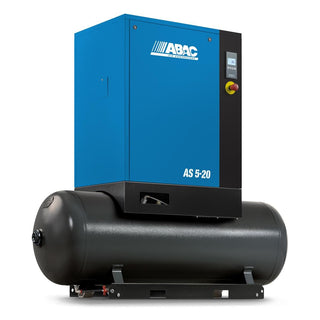 ABAC 5 HP 71 Gallon Tank Mount 150 PSI Screw Compressor, 17.4 CFM 230 Volt, Single Phase, 60 Hz, 63 dBA