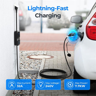 Topdon PulseQ AC Portable 32A Level 2 Portable EV Charger 32A, NEMA14-50P w/5-15P Adaptor