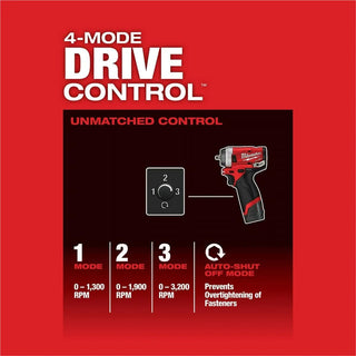 Milwaukee Tool M12 FUEL 1/4" Stubby Impact Wrench