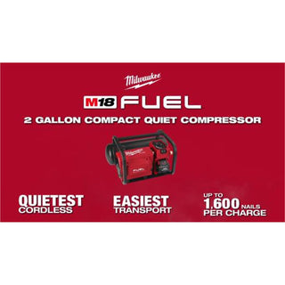 Milwaukee Tool M18 FUEL 2 Gallon Compact Quiet Compressor