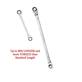 Mountain Ratcheting Wrench Set 5 Piece Metric Double Box Universal Spline Reversible 90 Tooth Long Flexible