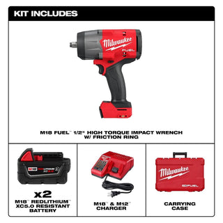 Milwaukee Tool M18 FUEL 1/2" High Torque Impact Wrench w/ Friction Ring Kit