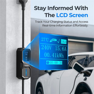 Topdon PulseQ AC Portable 32A Level 2 Portable EV Charger 32A, NEMA14-50P w/5-15P Adaptor