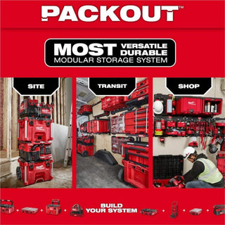 Milwaukee Tool PACKOUT 22 inch Rolling Modular Tool Box Reinforced with Metal with Low Profile Handle