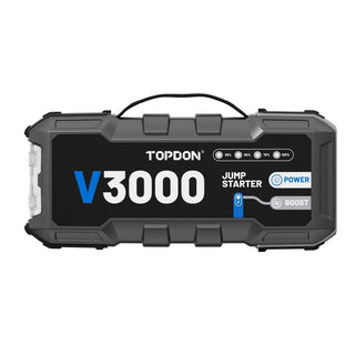 Topdon V3000 - 3000A 12V Heavy Duty Lithium Ion Battery Jumpstarter, Power Bank, and Flashlight