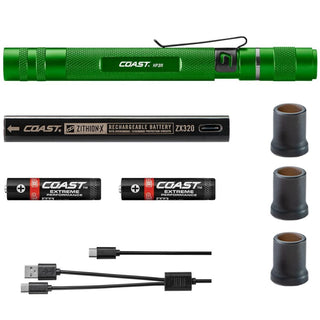 COAST Products HP3R 500 Lumen Rechargeable Penlight with Twist Focus - Green