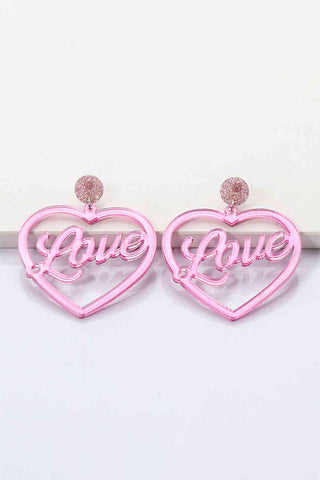 Heart Shape Acrylic Dangle Earrings