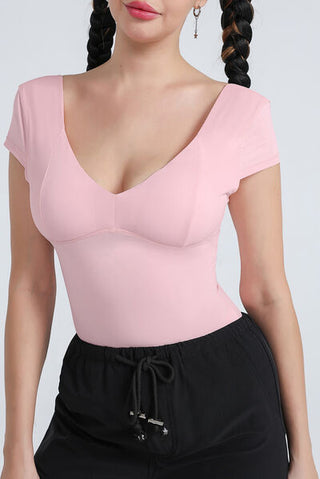 V-Neck Cap Sleeve T-Shirt