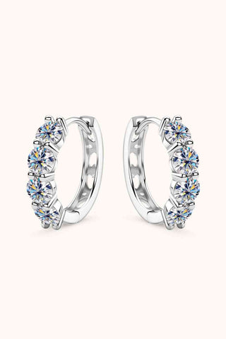 2.4 Carat Moissanite Huggie Earrings