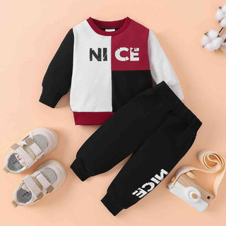 NICE Color Block Tee and Pants Set