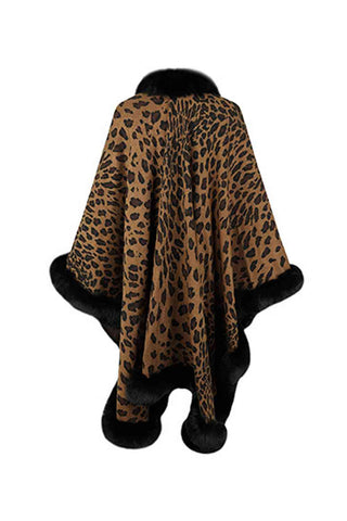 Leopard Open Front Poncho