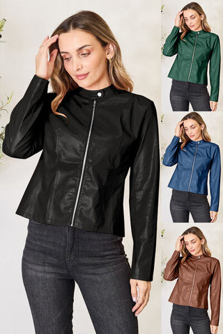 Mock Neck Zip Up Jacket