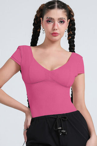 V-Neck Cap Sleeve T-Shirt